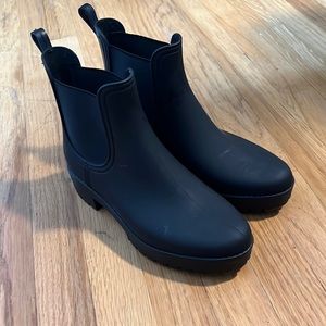 Jeffery Campbell matte black, short rain boots